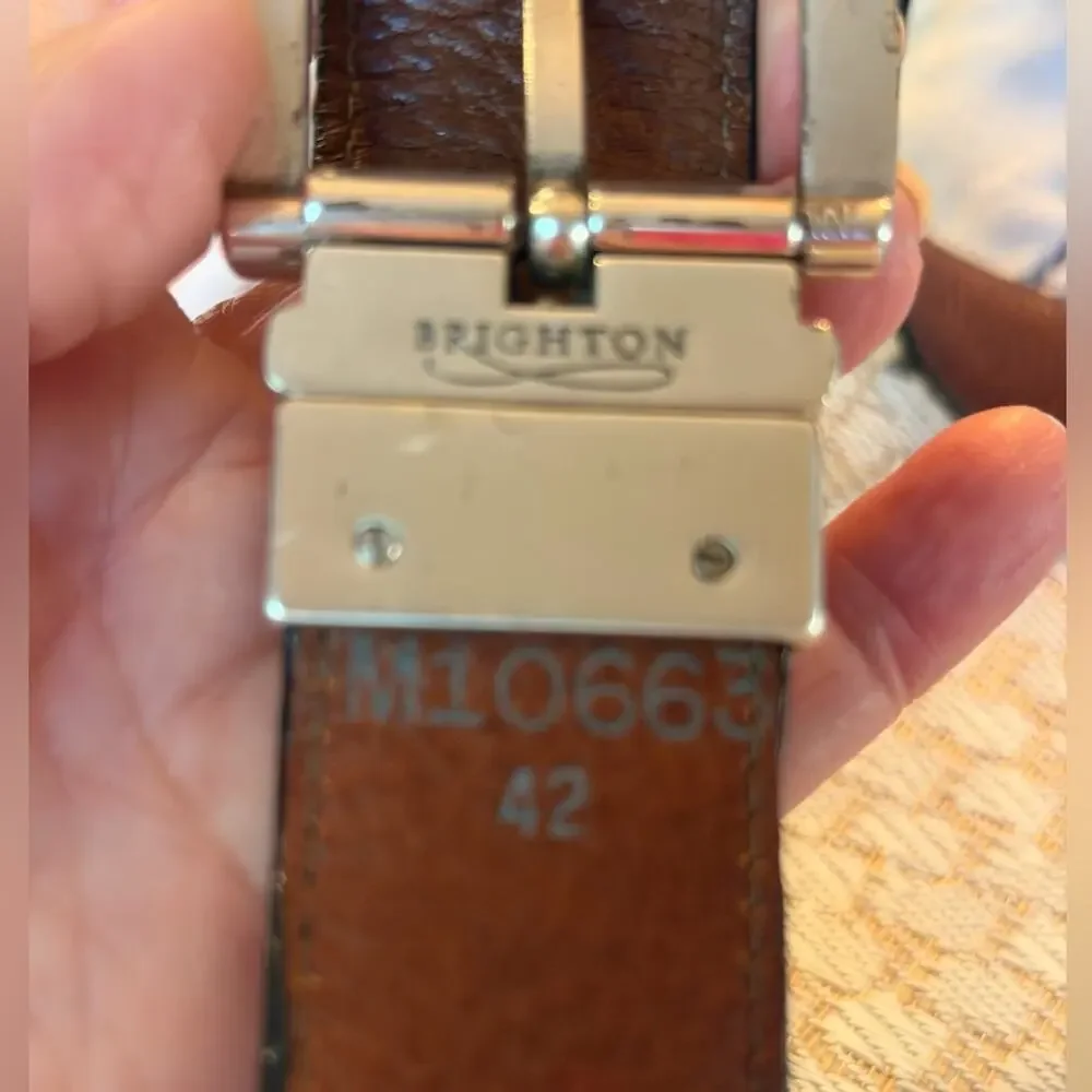 Brighton Men’s reversible belt leather sz 42